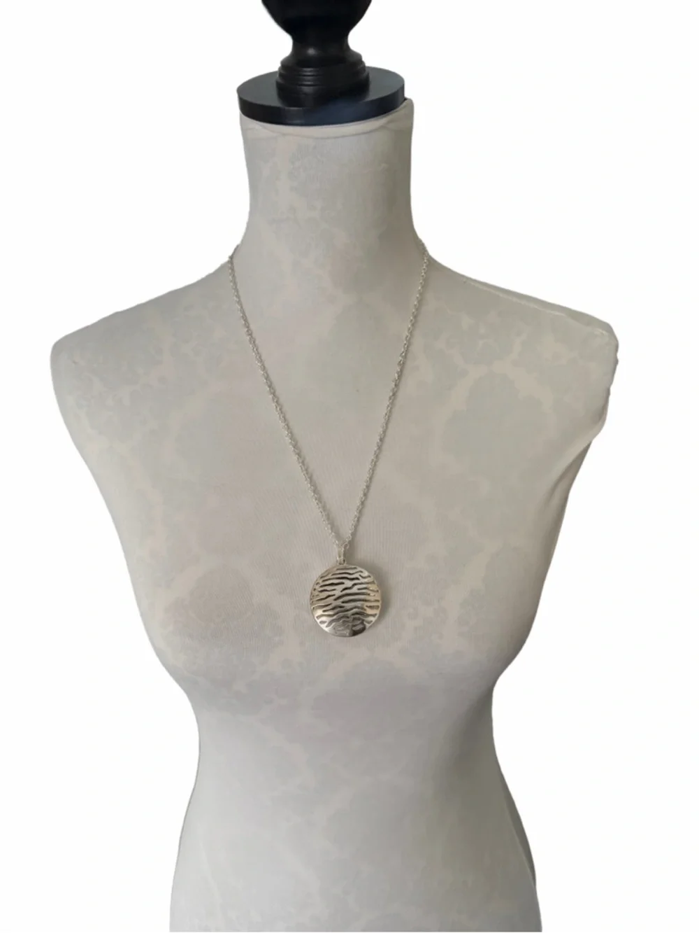 Silver Tone Geometric Statement Necklace | Bold Modern Pendant